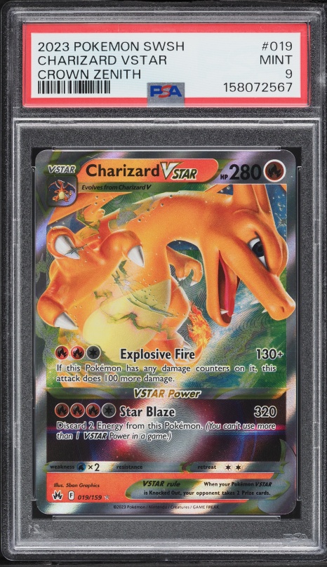 2023 Pokemon Sword & Shield Crown Zenith Holo Charizard VSTAR #19 PSA 9 MINT