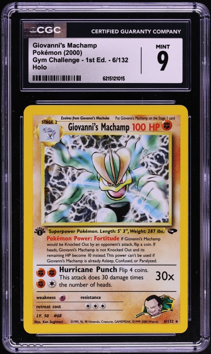 2000 Pokemon Gym Challenge 1st Edition Holo Giovanni's Machamp #6 CGC 9 MINT