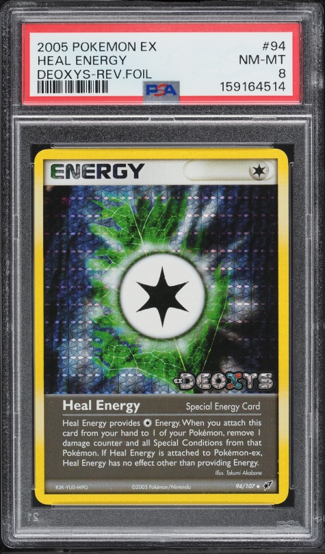 2005 Pokemon EX Deoxys Reverse Holo Heal Energy #94 PSA 8 NM-MT