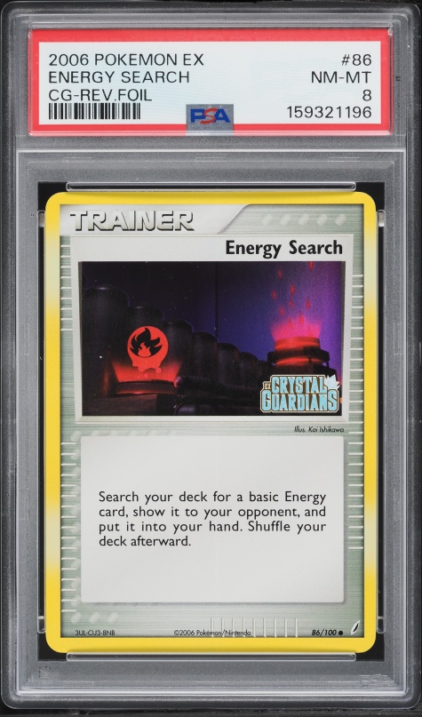 2006 Pokemon EX Crystal Guardians Reverse Holo Energy Search #86 PSA 8 NM-MT