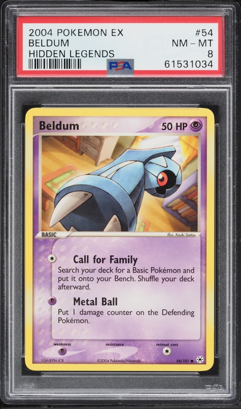 2004 Pokemon EX Hidden Legends Beldum #54 PSA 8 NM-MT