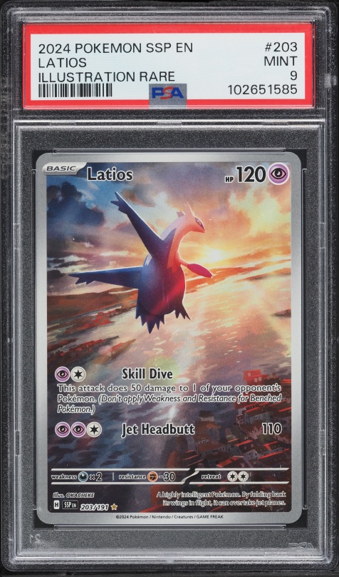 2024 Pokemon Scarlet & Violet Surging Sparks IR Latios #203 PSA 9 MINT