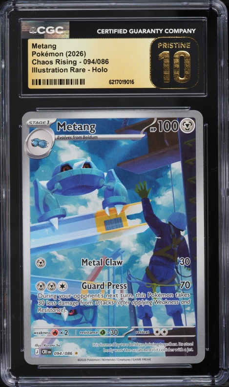 2026 Pokemon Mega Evolution Chaos Rising IR Metang #94 CGC 10 PRISTINE