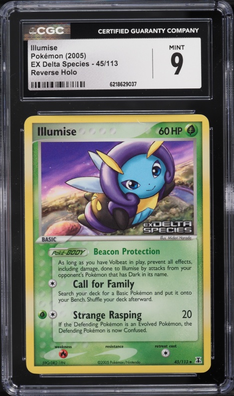 2005 Pokemon EX Delta Species Reverse Holo Illumise #45 CGC 9 MINT