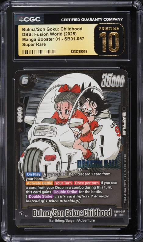 1996 Dragon Ball Amada Chromium Bulma Son Goku #1 PSA 8 NM-MT on