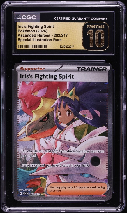 2026 Pokemon Mega Evolution Ascended Heroes SIR Iris's Fighting Spirit #292 CGC 10 PRISTINE
