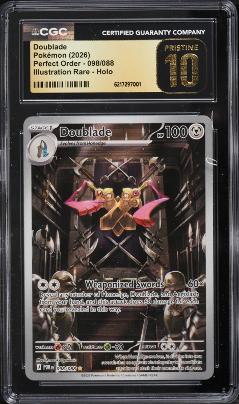 2026 Pokemon Mega Evolution Perfect Order IR Doublade #98 CGC 10 PRISTINE