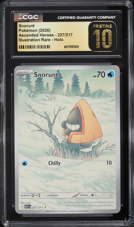 2026 Pokemon Mega Evolution Ascended Heroes IR Snorunt #227 CGC 10 PRISTINE