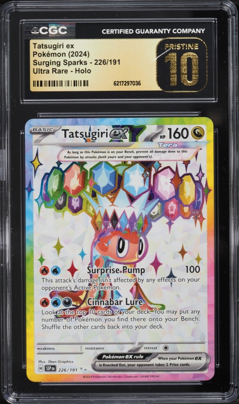 2024 Pokemon Scarlet & Violet Surging Sparks Full Art Tatsugiri Ex #226 CGC 10 PRISTINE