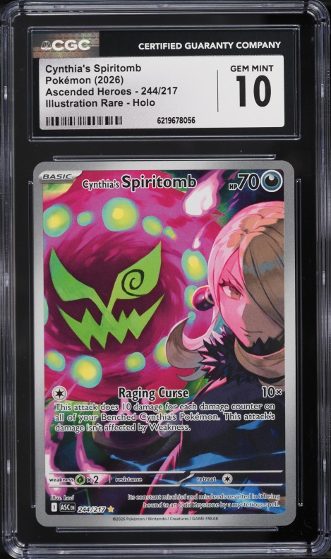 2026 Pokemon Mega Evolution Ascended Heroes IR Cynthia's Spiritomb #244 CGC 10 GEM MINT