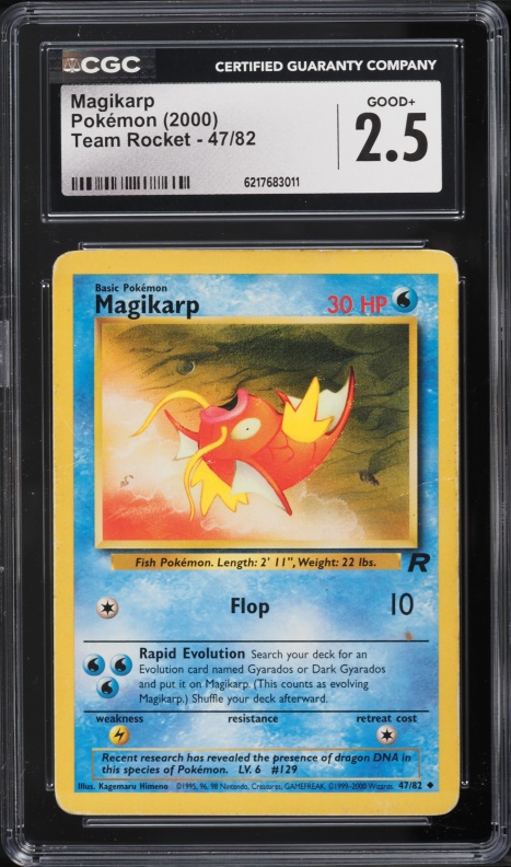 2000 Pokemon Team Rocket Magikarp #47 CGC 2.5 GD+