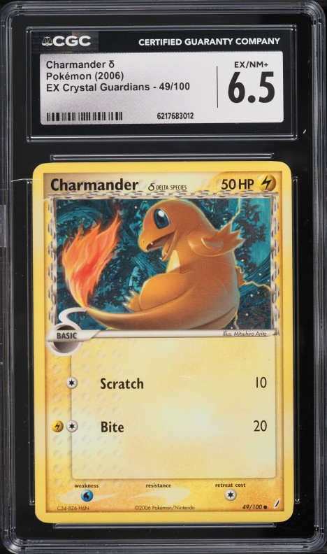 2006 Pokemon EX Crystal Guardians Charmander #49 CGC 6.5 EXMT+