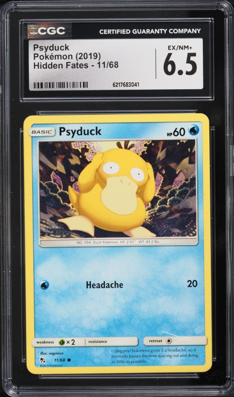 2019 Pokemon Sun & Moon Hidden Fates Psyduck #11 CGC 6.5 EXMT+