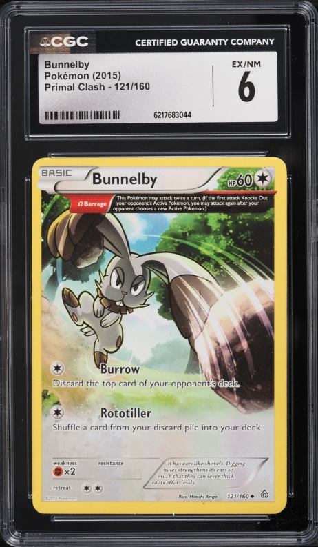 2015 Pokemon XY Primal Clash Bunnelby #121 CGC 6 EXMT