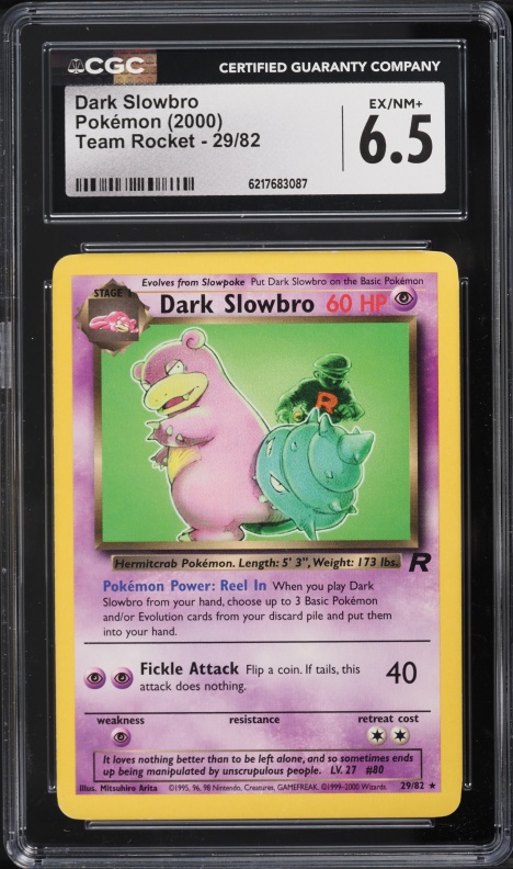 2000 Pokemon Team Rocket Dark Slowbro #29 CGC 6.5 EXMT+