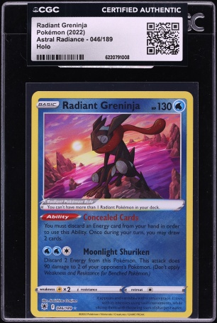 2022 Pokemon Sword & Shield Astral Radiance Holo Radiant Greninja #46 CGC AUTH