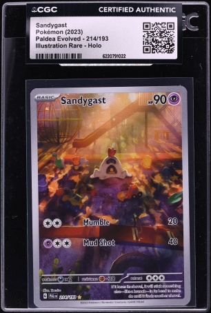 2023 Pokemon Scarlet & Violet Paldea Evolved IR Sandygast #214 CGC AUTH