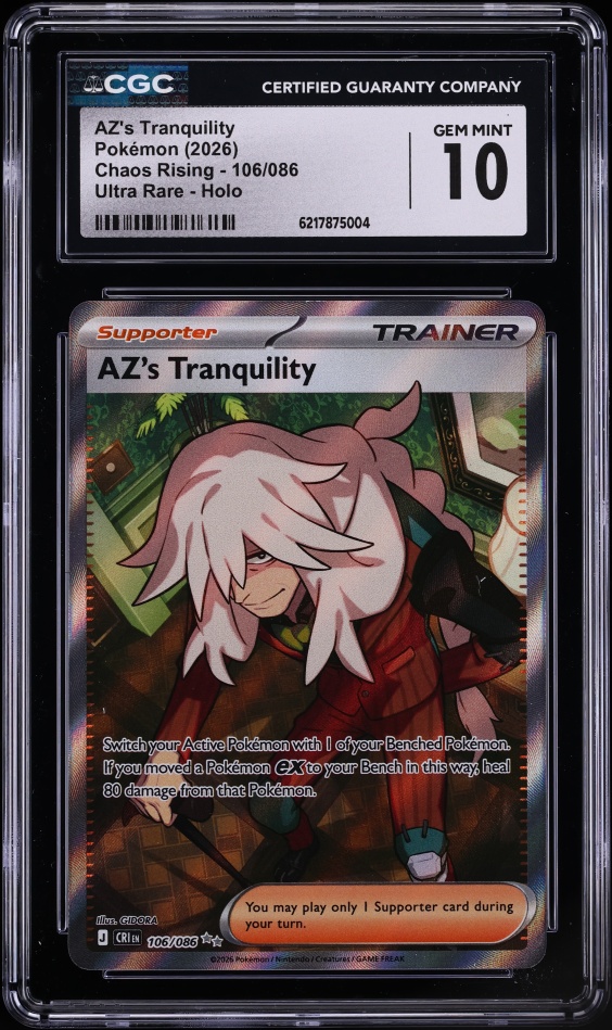 2026 Pokemon Mega Evolution Chaos Rising Full Art AZ's Tranquility #106 CGC 10 GEM MINT