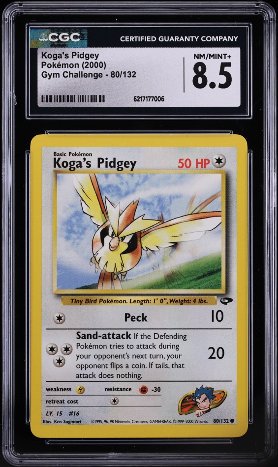 2000 Pokemon Gym Challenge Koga's Pidgey #80 CGC 8.5 NM-MT+