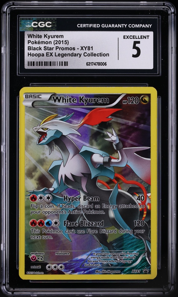 2015 Pokemon XY Promo Hoopa EX Legendary Collection Full Art White Kyurem #XY81 CGC 5 EX