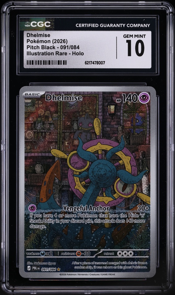 2026 Pokemon Mega Evolution Pitch Black IR Dhelmise #91 CGC 10 GEM MINT