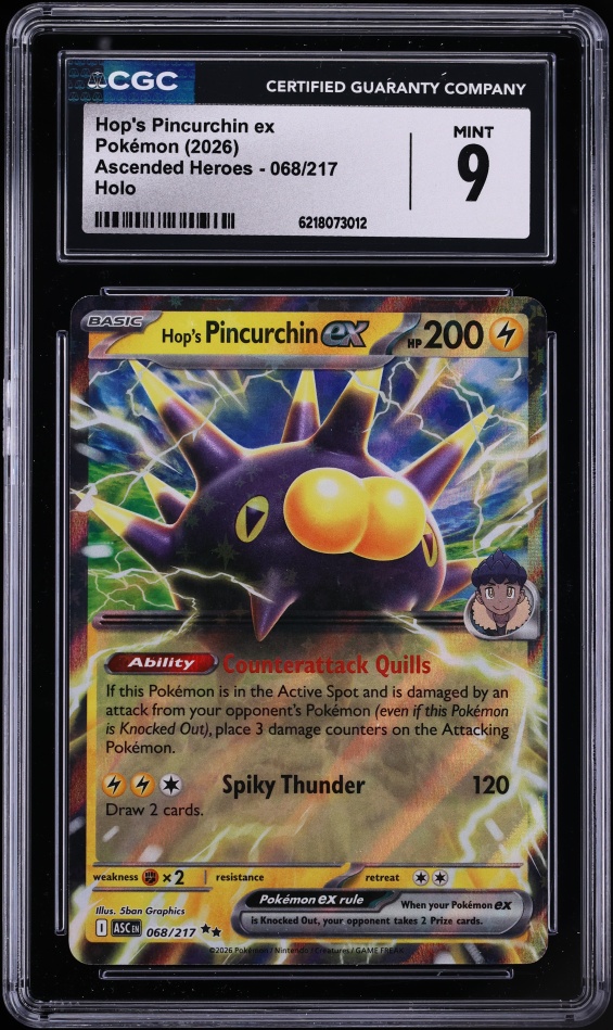 2026 Pokemon Mega Evolution Ascended Heroes Holo Hop's Pincurchin Ex #68 CGC 9 MINT
