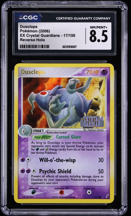 2006 Pokemon EX Crystal Guardians Reverse Holo Dusclops #17 CGC 8.5 NM-MT+