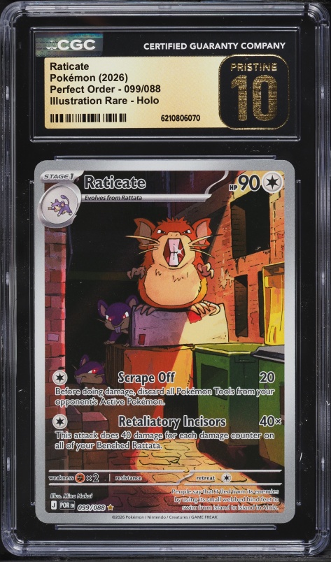 2026 Pokemon Mega Evolution Perfect Order IR Raticate #99 CGC 10 PRISTINE