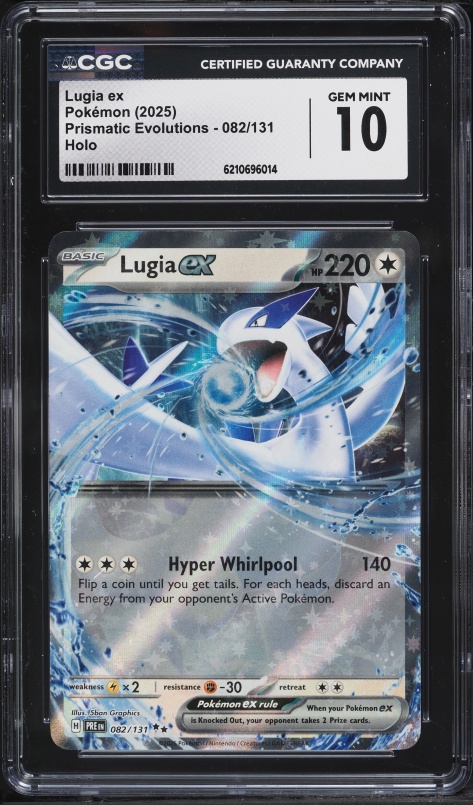 2025 Pokemon Scarlet & Violet Prismatic Evolutions Holo Lugia EX #82 CGC 10 GEM MINT