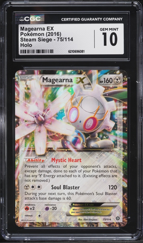 2016 Pokemon XY Steam Siege Holo Magearna EX #75 CGC 10 GEM MINT