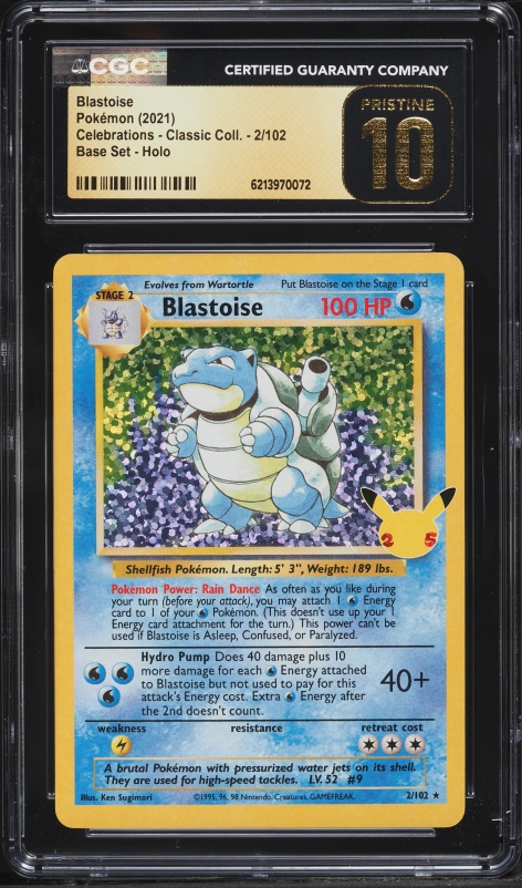 2021 Pokemon Sword & Shield Celebrations Classic Collection Holo Blastoise #2 CGC 10 PRISTINE