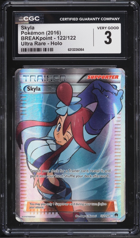 2016 Pokemon XY BREAKpoint Full Art Skyla #122 CGC 3 VG
