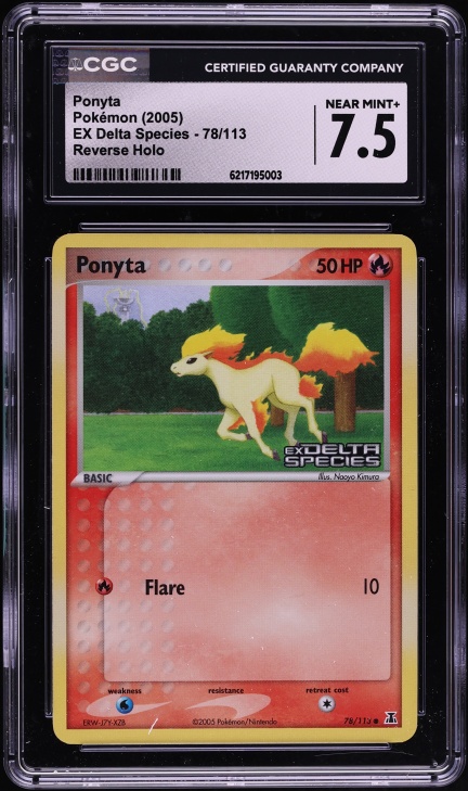 2005 Pokemon EX Delta Species Reverse Holo Ponyta #78 CGC 7.5 NRMT+