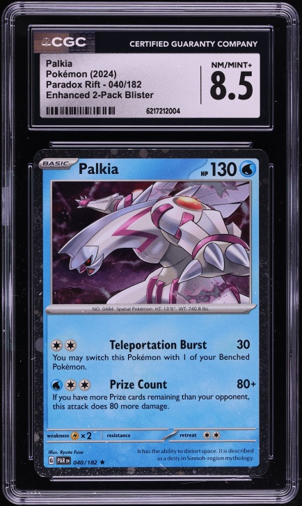 2024 Pokemon Scarlet & Violet Black Star Promo Paradox Rift Palkia #40 CGC 8.5 NM-MT+