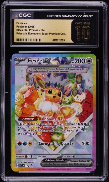 2025 Pokemon SV Promo Prismatic Evolutions Super Premium Full Art Eevee EX #174 CGC 10 PRISTINE
