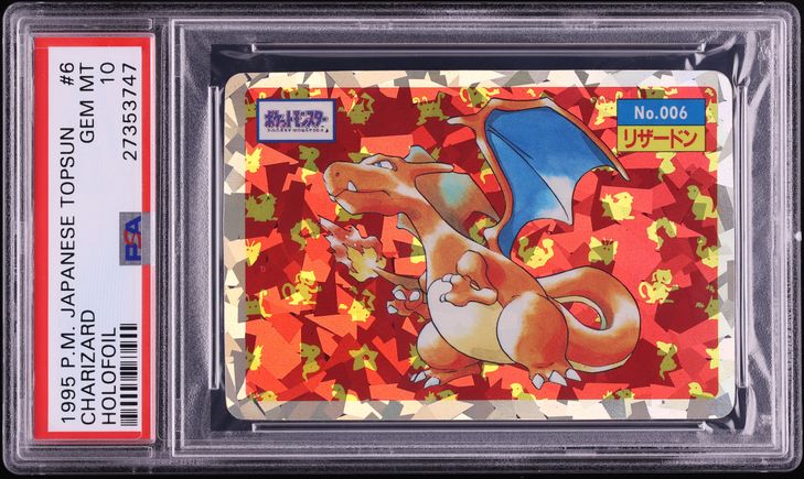 1997 Pokemon Japanese Topsun Green Back Charizard #6 BGS 6.5 EXMT+