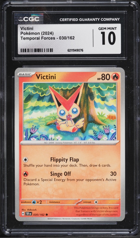 2024 Pokemon Scarlet & Violet Temporal Forces Victini #30 CGC 10 GEM MINT
