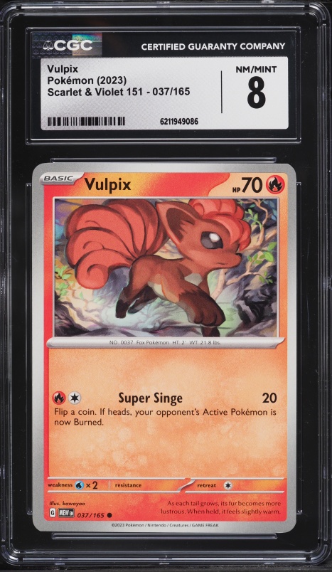 2023 Pokemon Scarlet & Violet 151 Vulpix #037 CGC 8 NM-MT