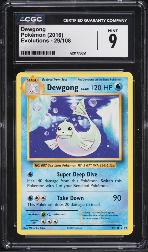 2016 Pokemon XY Evolutions Dewgong #29 CGC 9 MINT