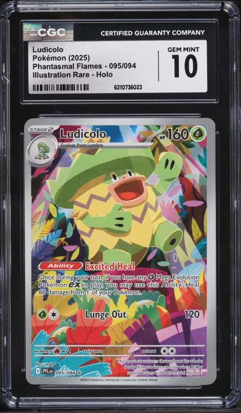 2025 Pokemon Mega Evolution Phantasmal Flames IR Ludicolo #95 CGC 10 GEM MINT