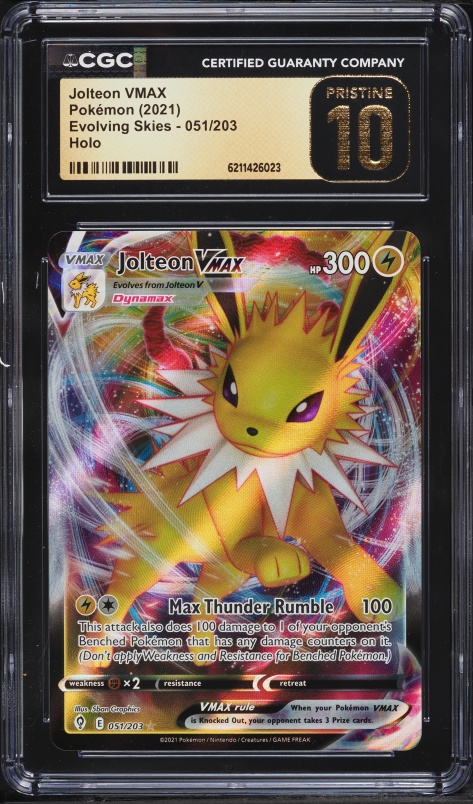2021 Pokemon Sword & Shield Evolving Skies Full Art Jolteon VMAX #51 CGC 10 PRISTINE
