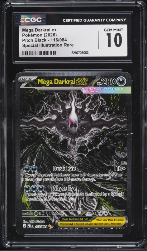 2026 Pokemon Mega Evolution Pitch Black SIR Mega Darkrai Ex #116 CGC 10 GEM MINT