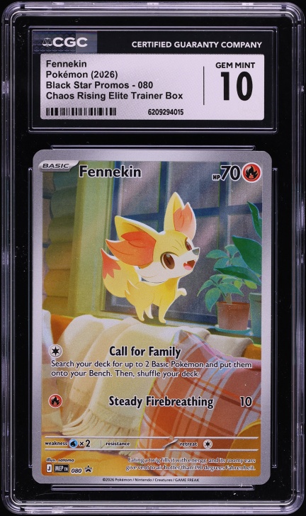 2026 Pokemon Mega Evolution Promo Chaos Rising ETB Full Art Fennekin #80 CGC 10 GEM MINT