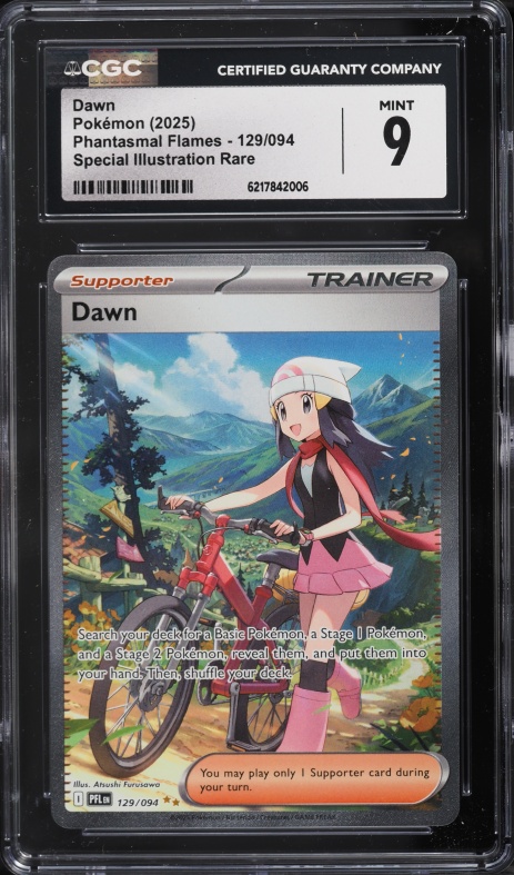 2025 Pokemon Mega Evolution Phantasmal Flames SIR Dawn #129 CGC 9 MINT