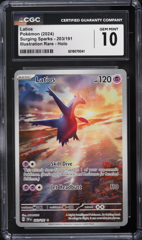 2024 Pokemon Scarlet & Violet Surging Sparks IR Latios #203 CGC 10 GEM MINT