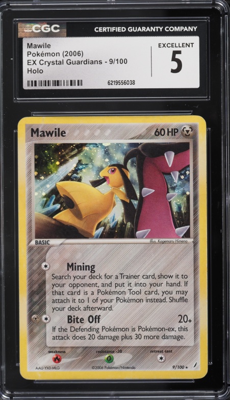 2006 Pokemon EX Crystal Guardians Holo Mawile #9 CGC 5 EX