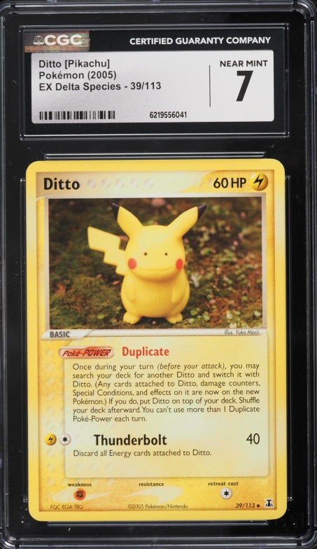 2005 Pokemon EX Delta Species Ditto Pikachu #39 CGC 7 NRMT