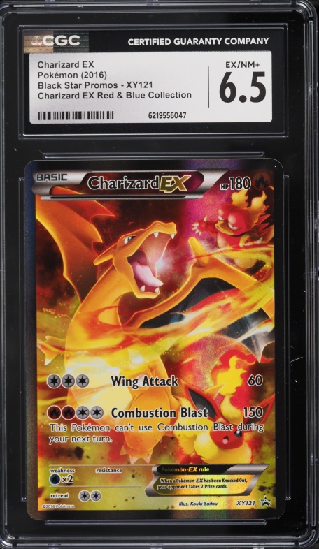 2016 Pokemon XY Promo Red & Blue Collection Full Art Charizard Ex #XY121 CGC 6.5 EXMT+