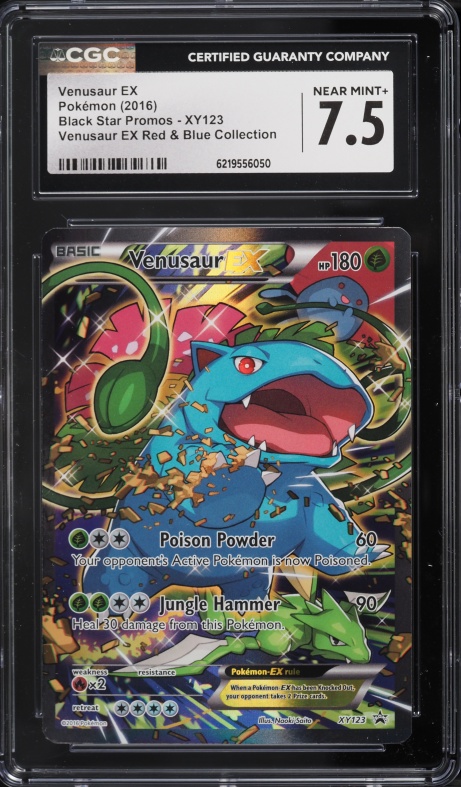 2016 Pokemon XY Promo Red & Blue Collection Full Art Venusaur Ex #XY123 CGC 7.5 NRMT+