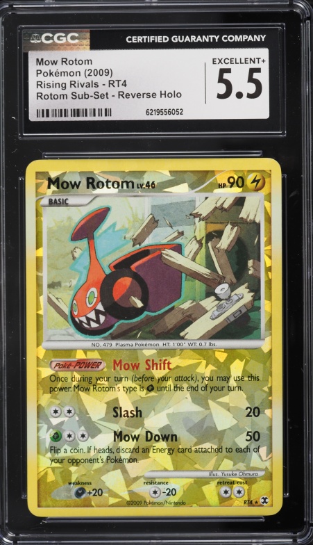 2009 Pokemon Platinum Rising Rivals Sub-Set Reverse Holo Mow Rotom #RT4 CGC 5.5 EX+